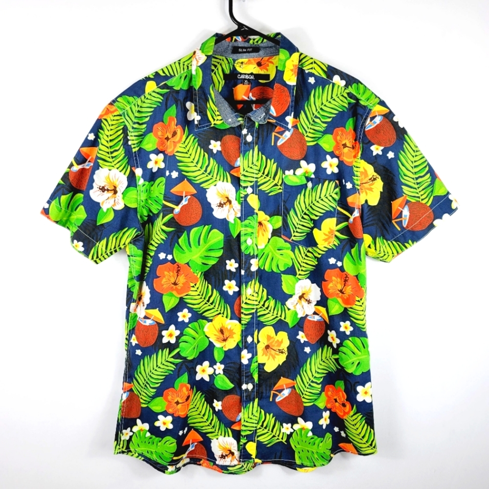 Carbon Slim Fit Hawaiian Shirt Men's XL